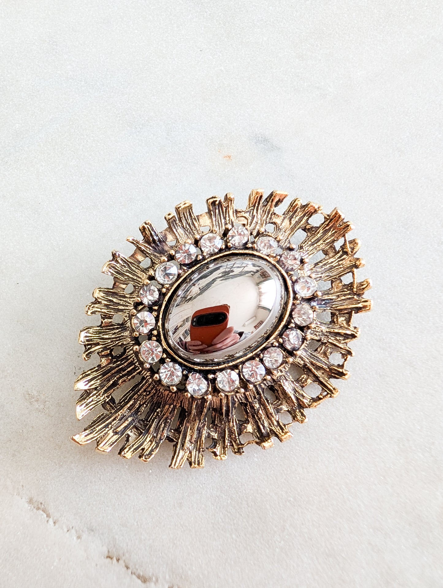 Broche Baroque hématite