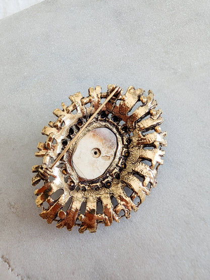 Broche Baroque hématite