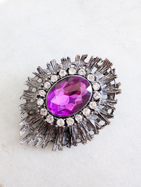 Broche baroque argent