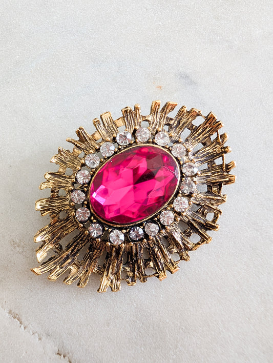 Broche baroque fushia