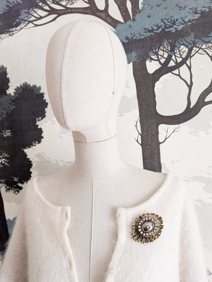 Broche Baroque hématite