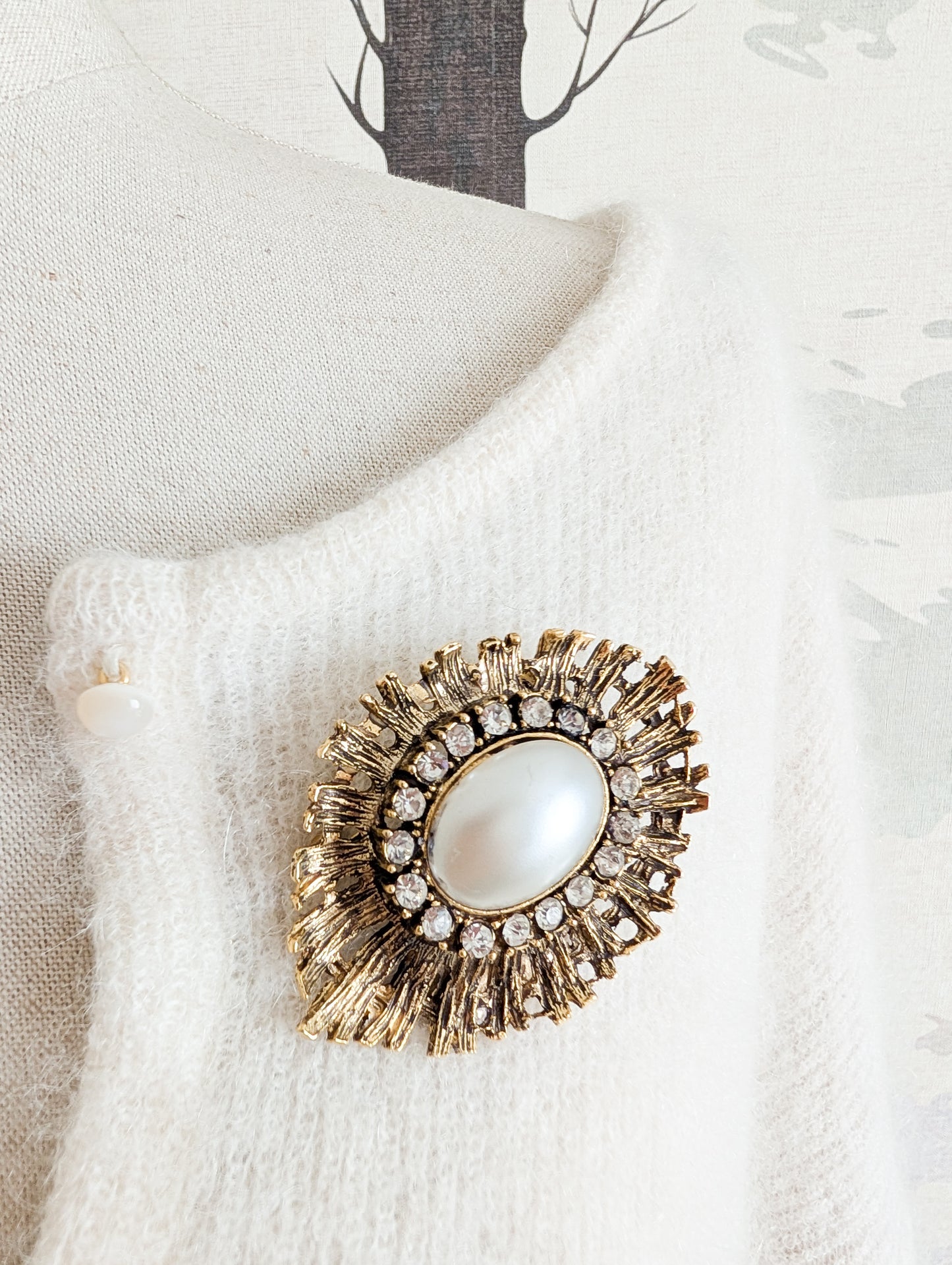 Broche baroque perle