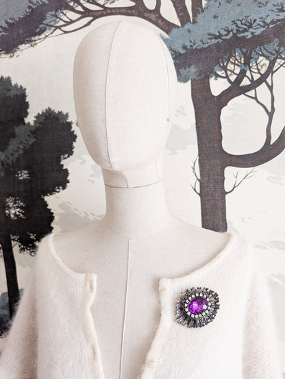 Broche baroque argent