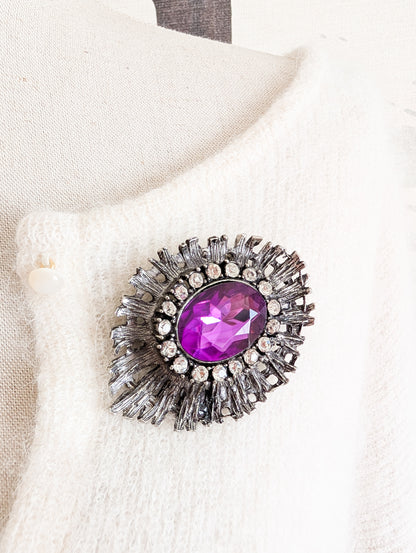 Broche baroque argent