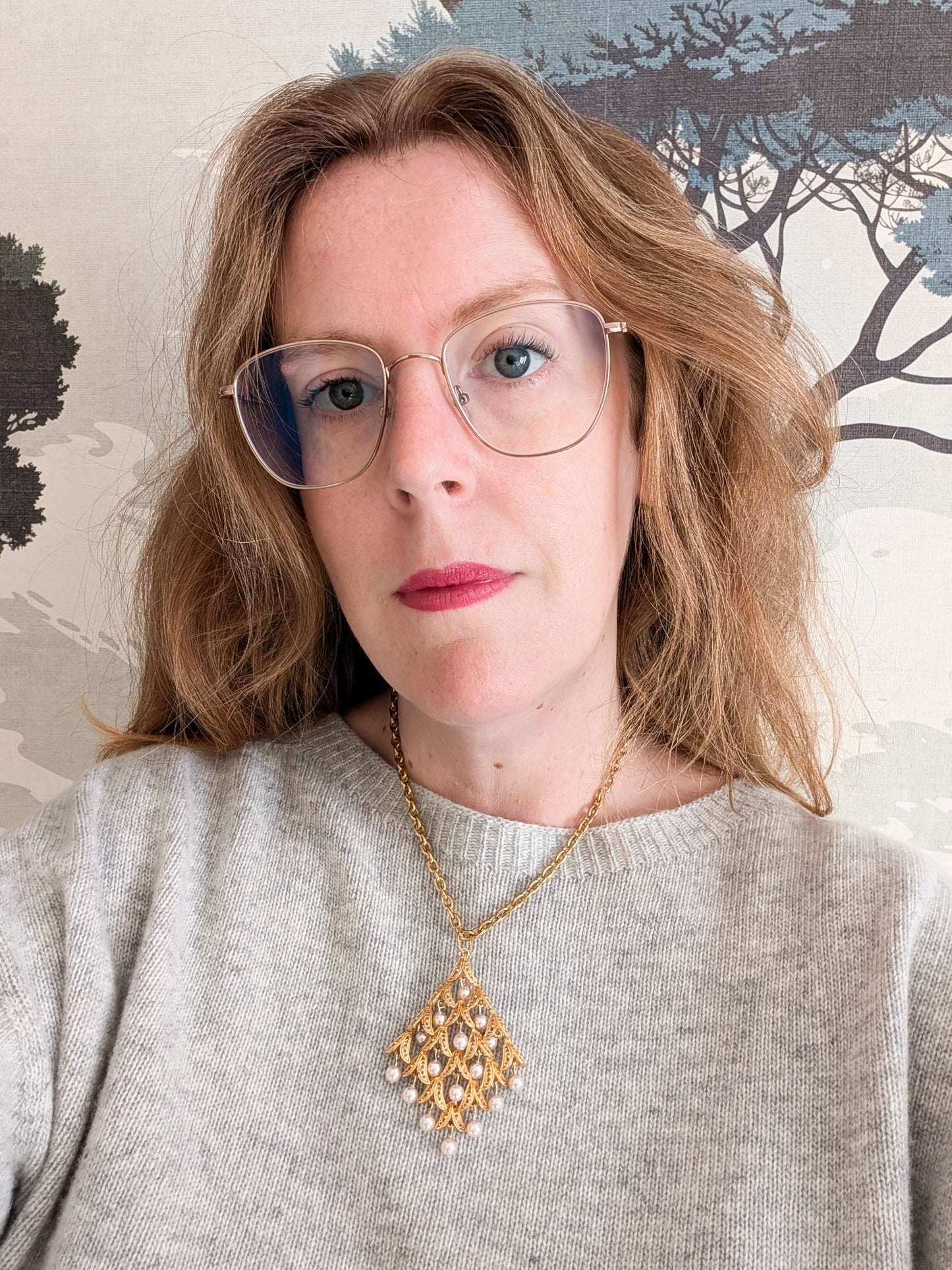 Grand pendentif perles 60's