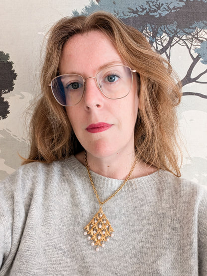 Grand pendentif perles 60's