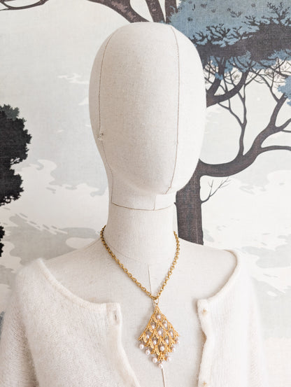 Grand pendentif perles 60's