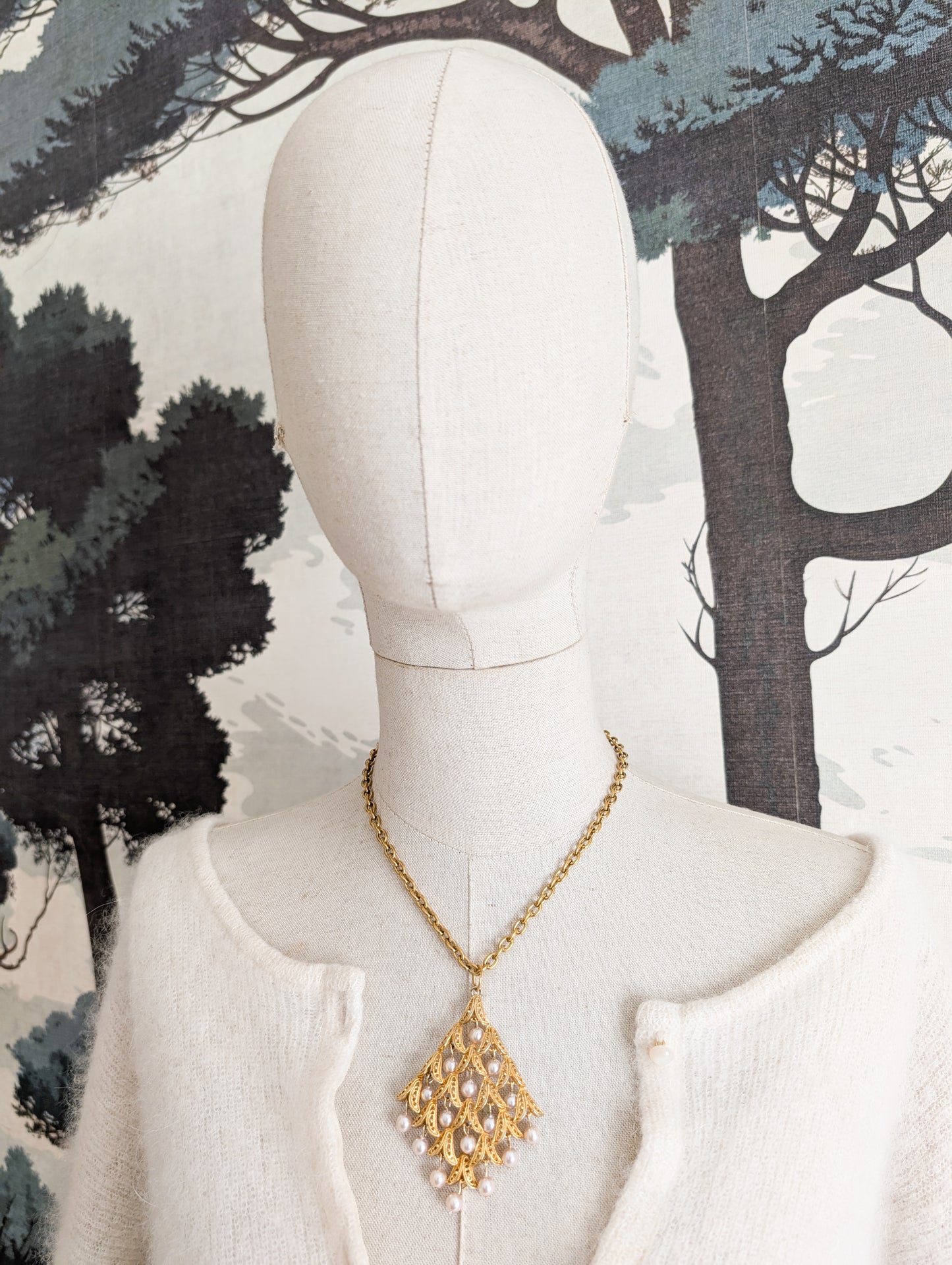 Grand pendentif perles 60's