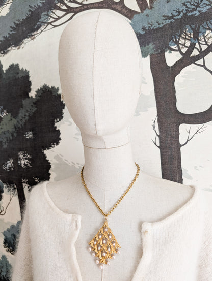 Grand pendentif perles 60's