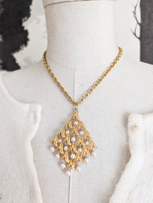 Grand pendentif perles 60's