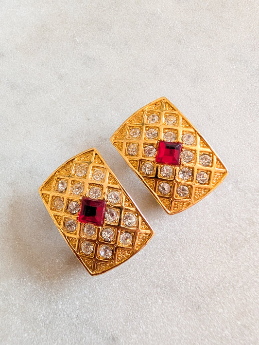 Boucles à clips rubis