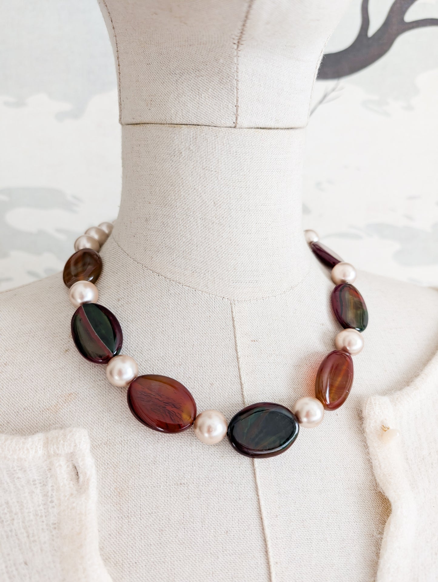 Collier de perles et Agates