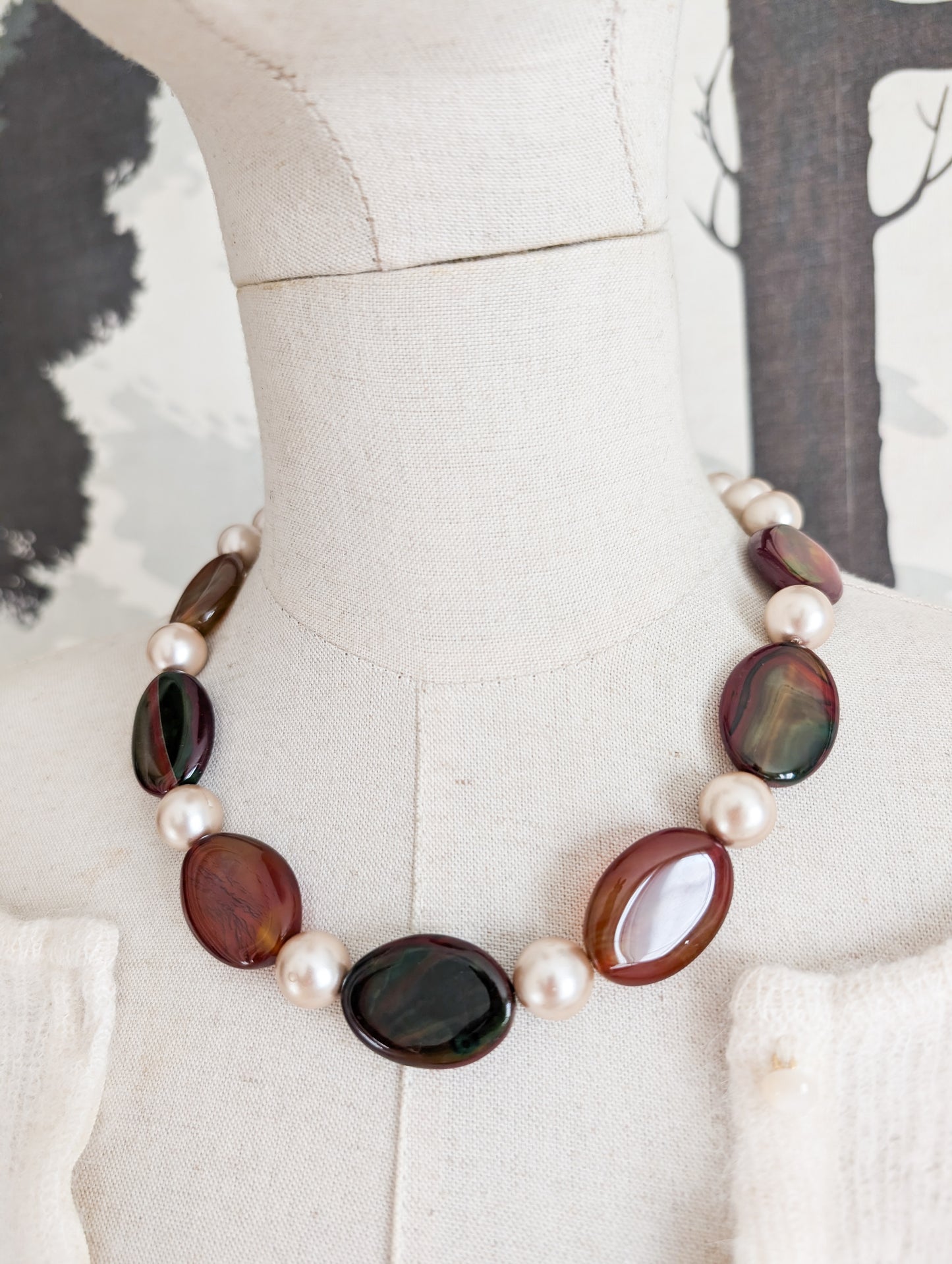 Collier de perles et Agates