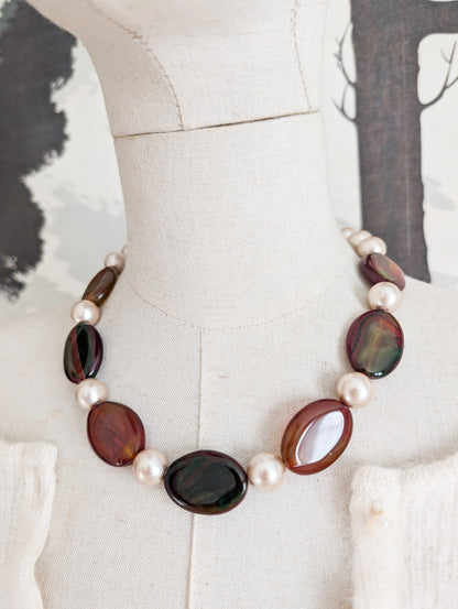Collier de perles et Agates