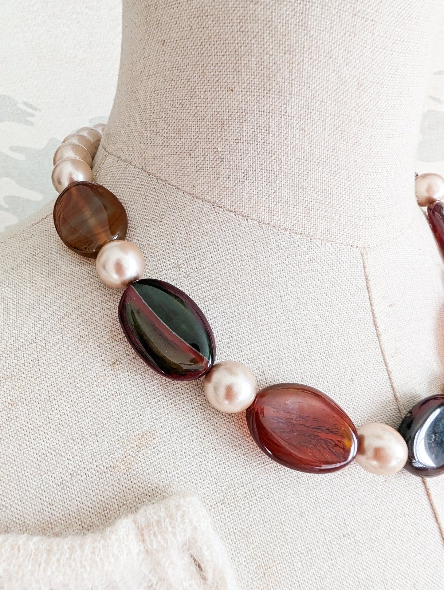 Collier de perles et Agates