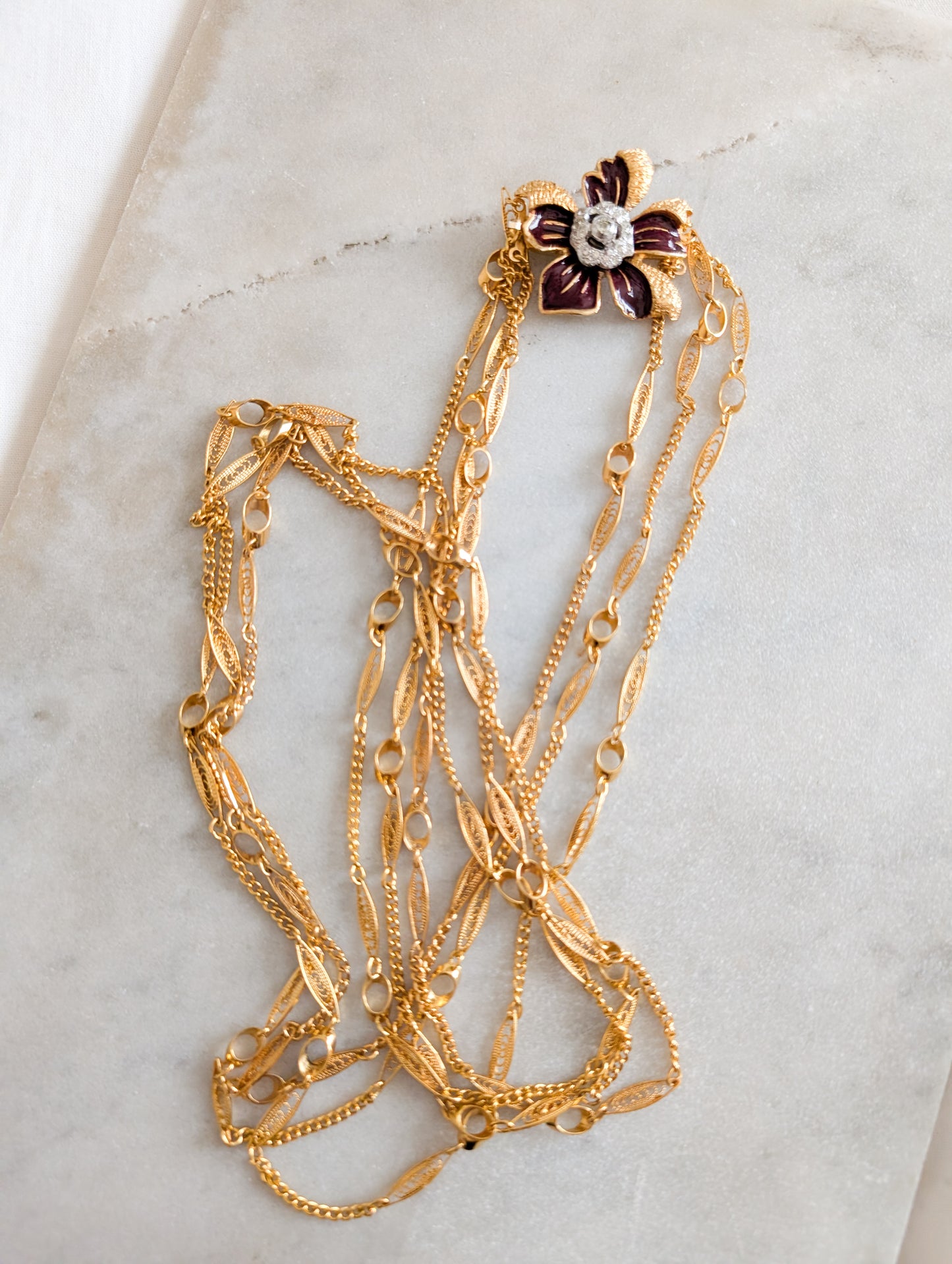 Sautoir fleur Corocraft