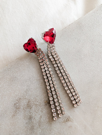 Longues boucles coeurs à tiges