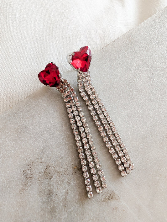 Longues boucles coeurs à tiges