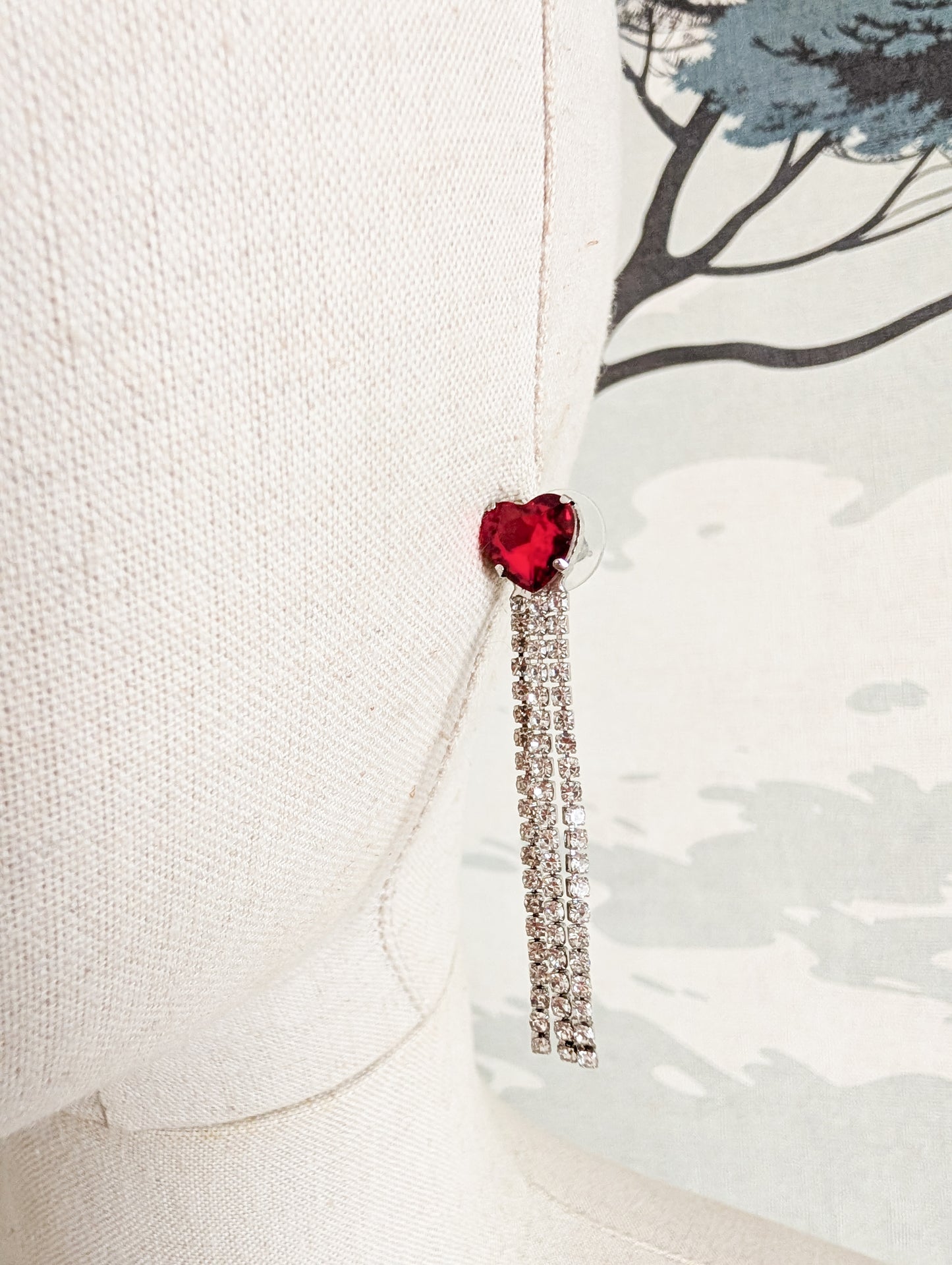 Longues boucles coeurs à tiges