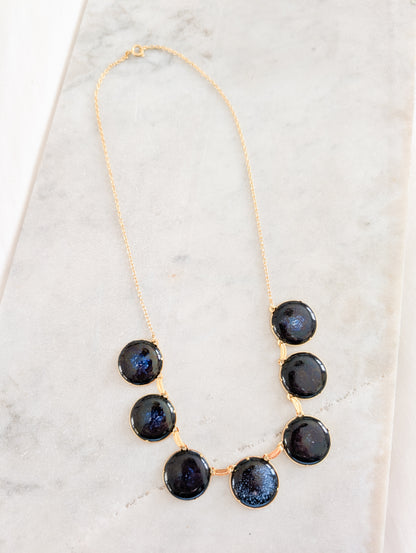 Collier émaux bleu nuit