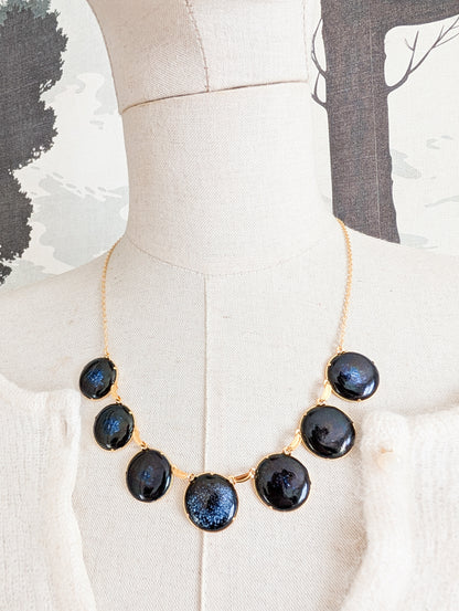 Collier émaux bleu nuit