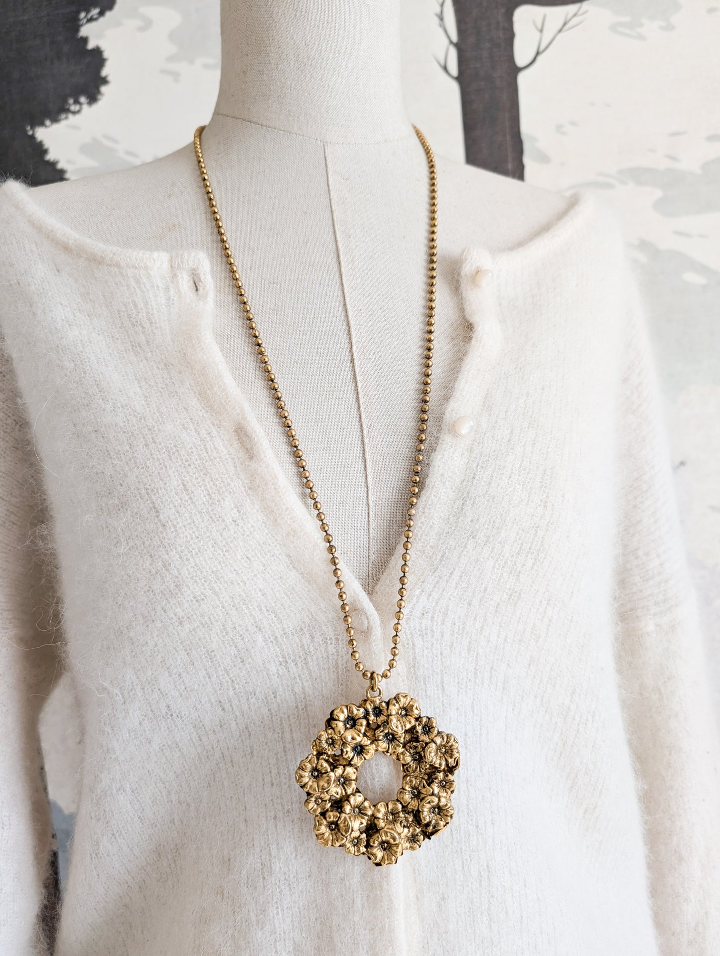 Sautoir grande fleur Sharra Pagano