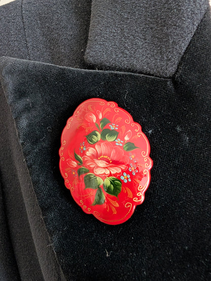 Broche peinte à la main