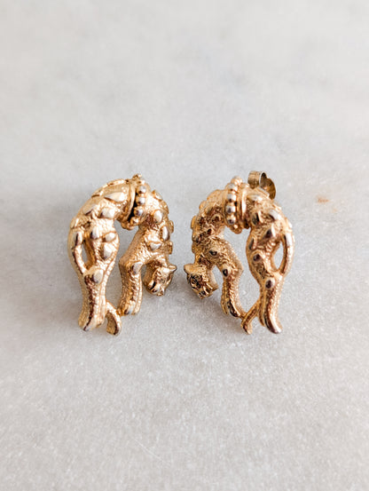 Boucles oreilles percées panthères