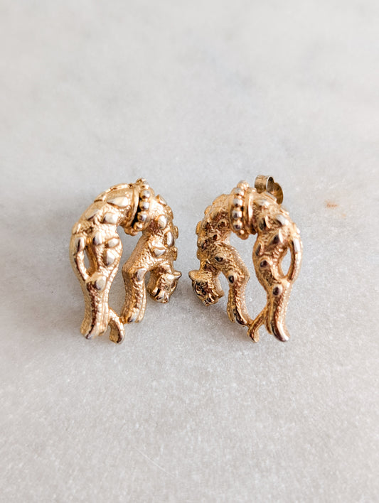 Boucles oreilles percées panthères