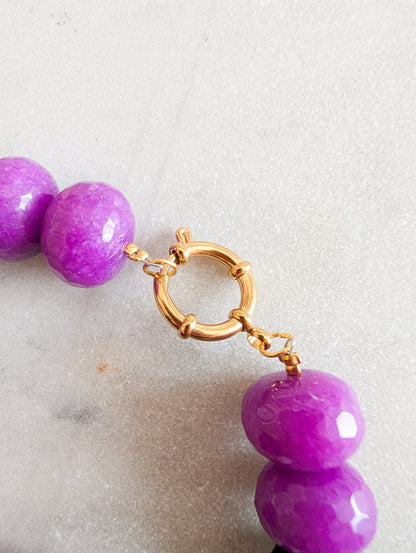 Collier verre et agates