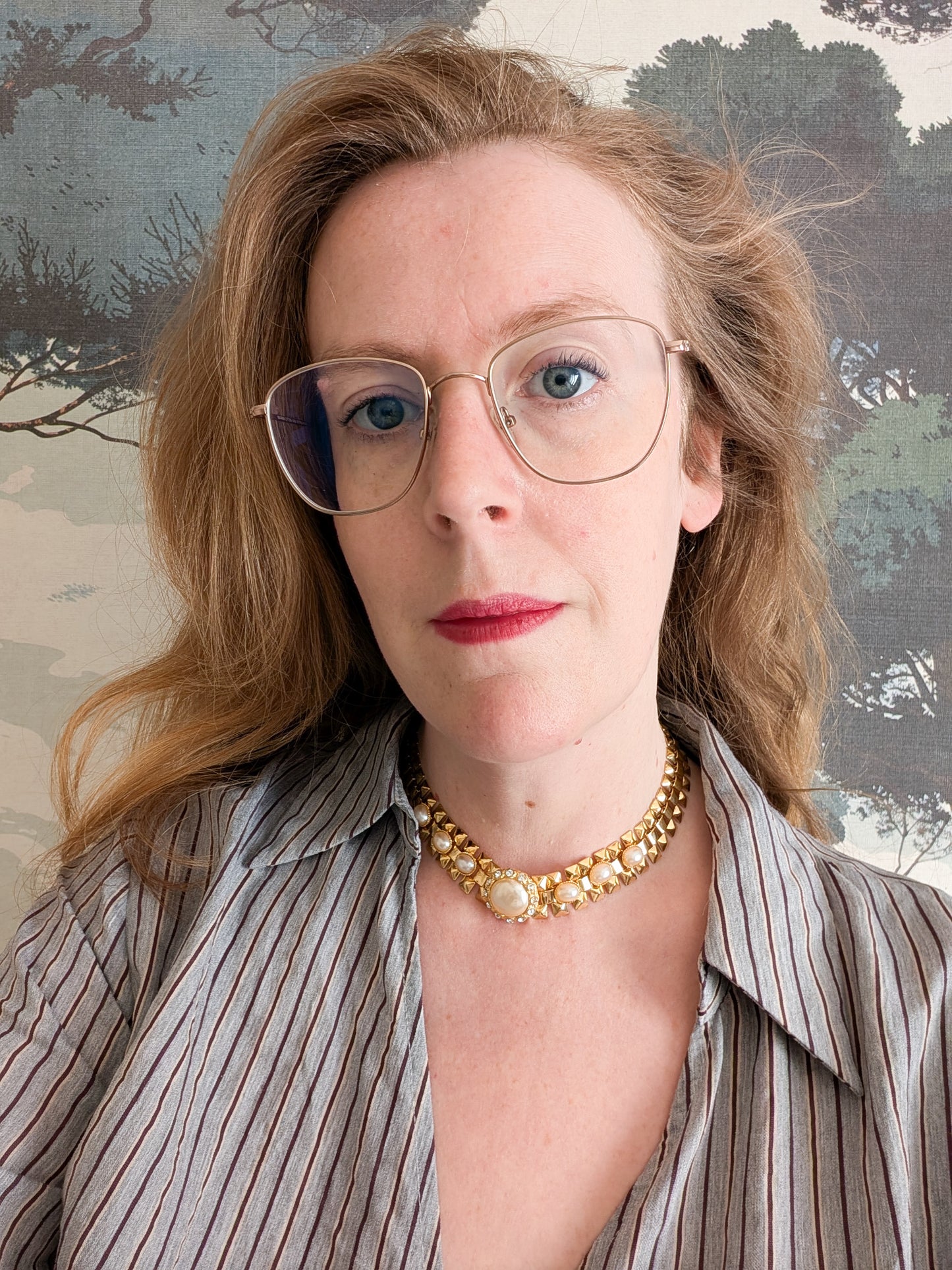 Collier or et perles