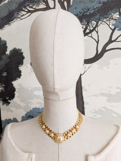 Collier or et perles