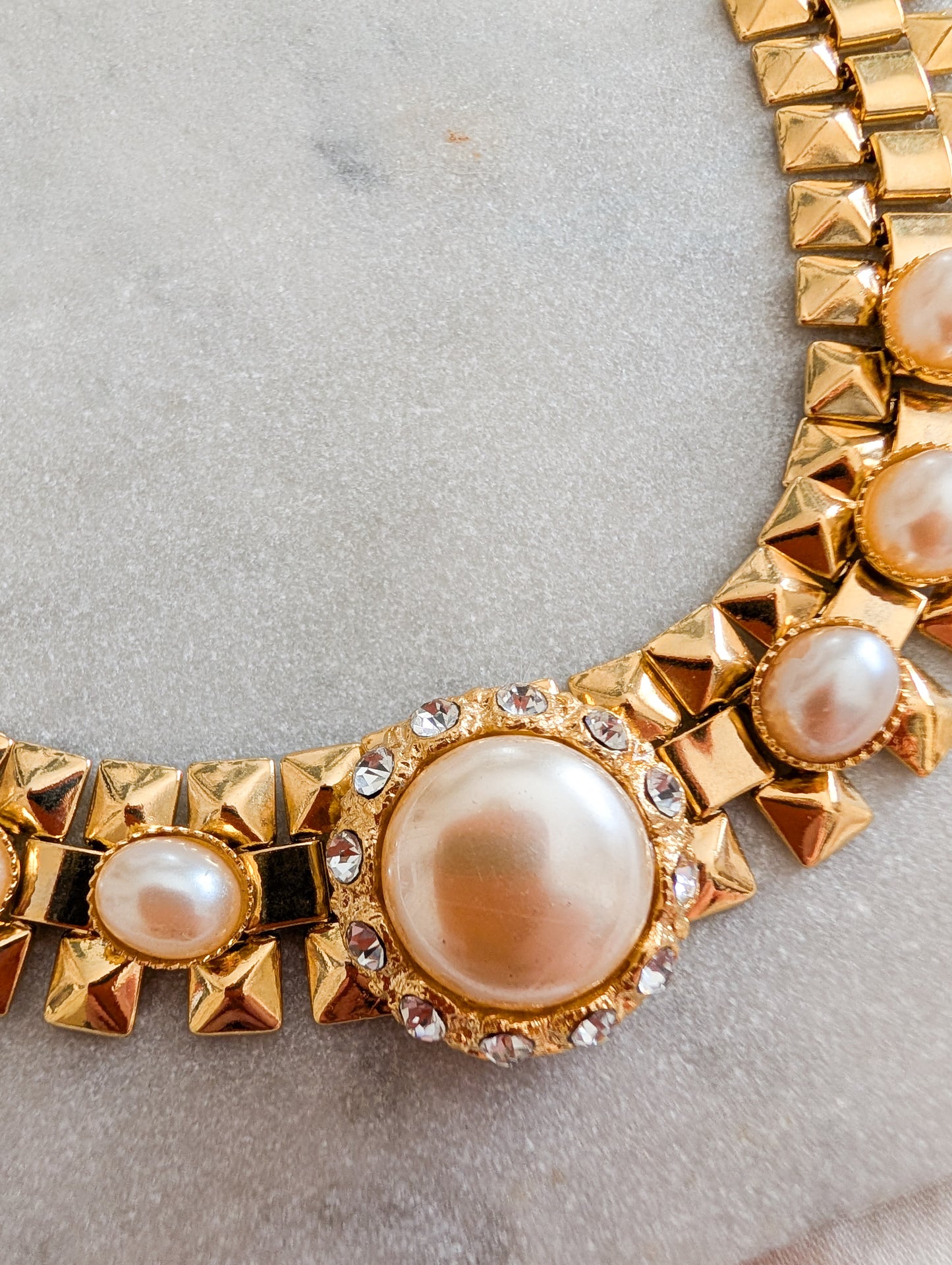 Collier or et perles