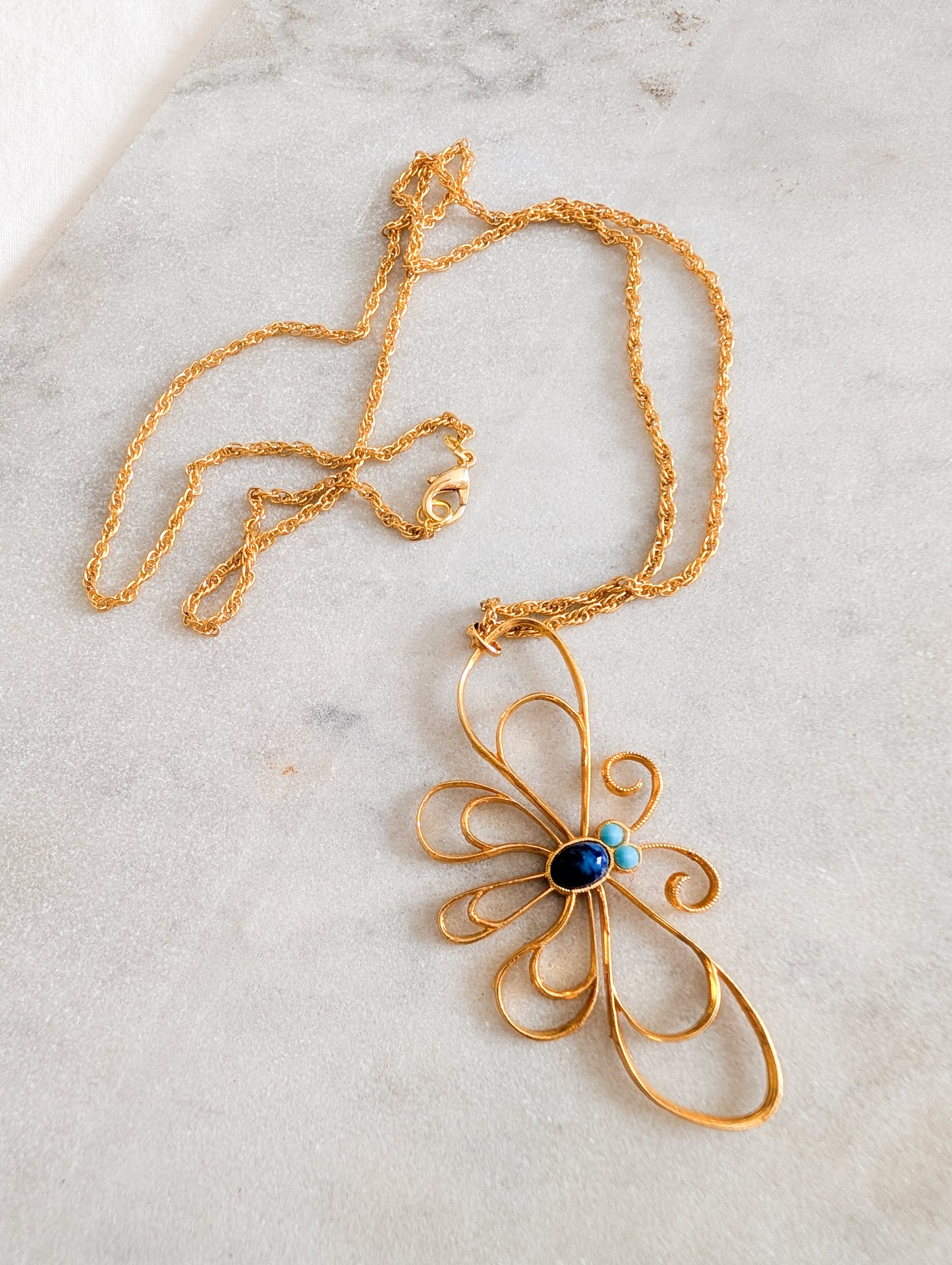 Sautoir Papillon 70's Corocraft