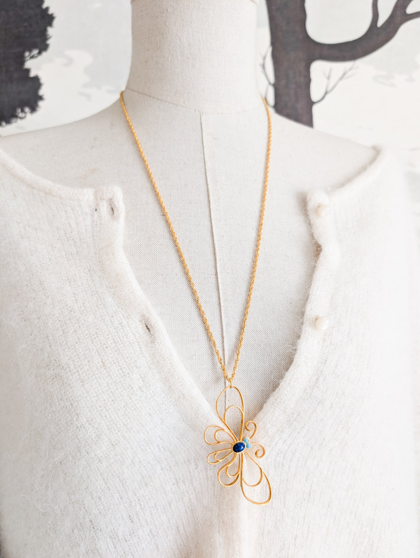 Sautoir Papillon 70's Corocraft