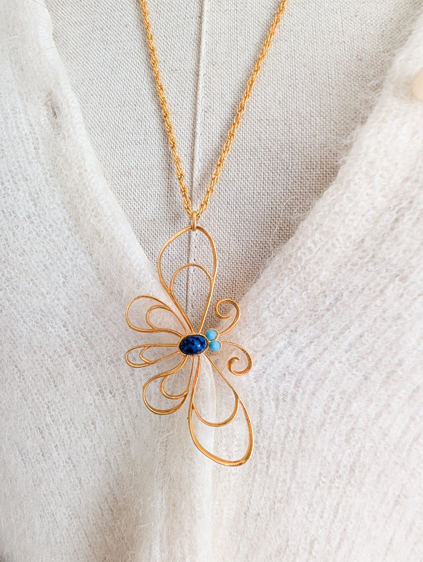 Sautoir Papillon 70's Corocraft