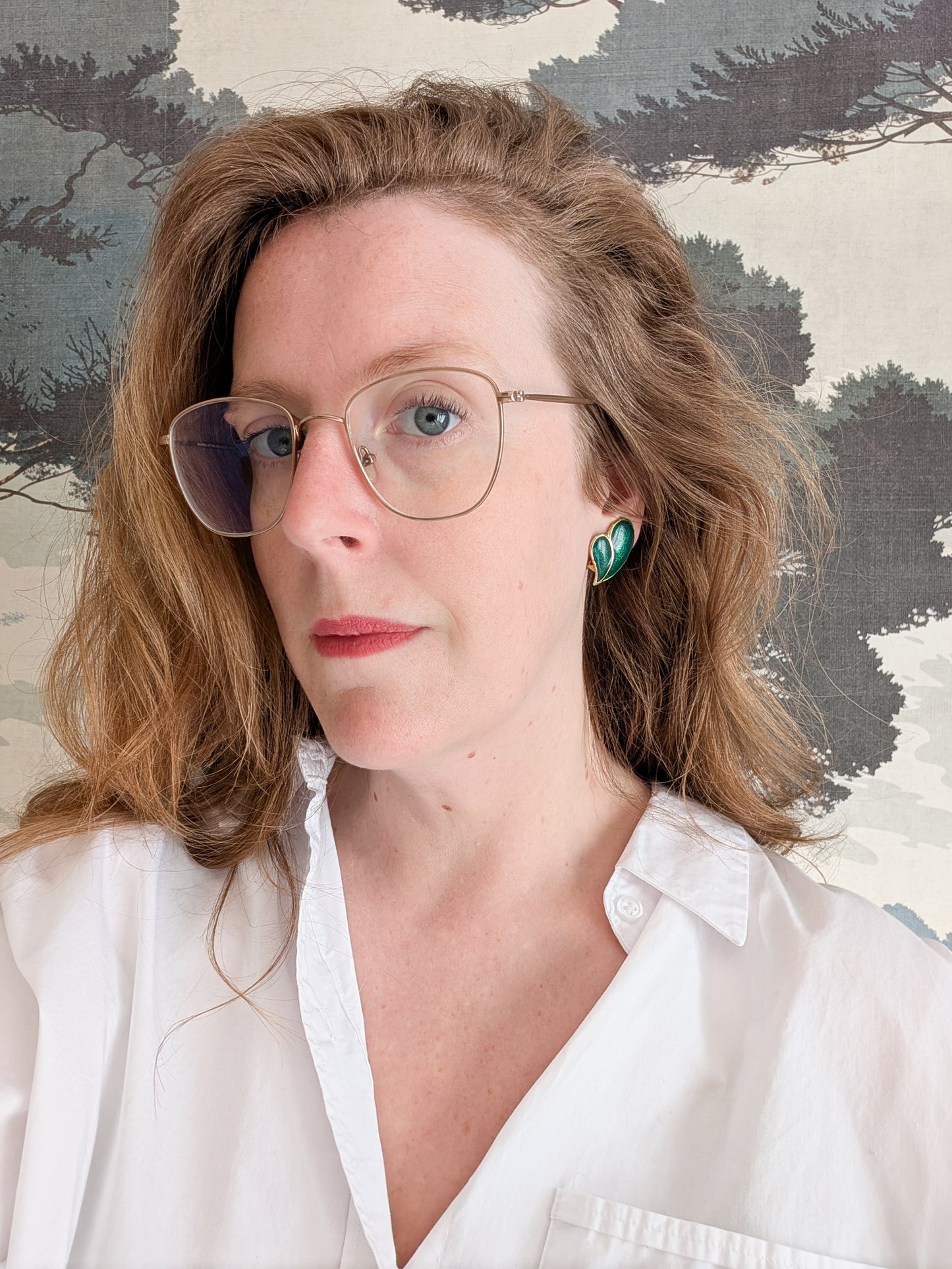 Boucles coeurs laquées vert émeraude