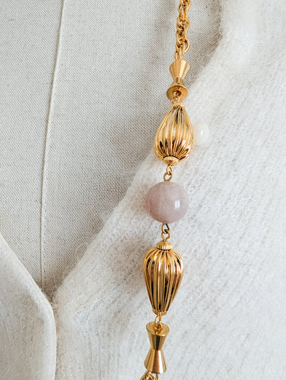 Sautoir perles quartz Corocraft