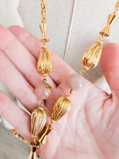 Sautoir perles quartz Corocraft