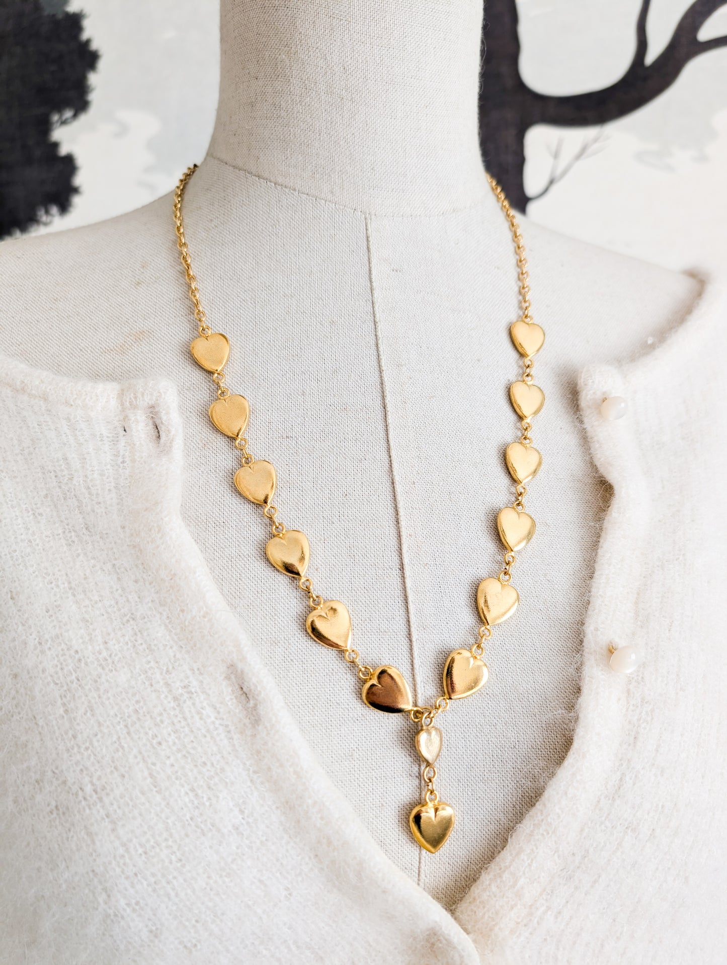 Long collier coeurs Corocraft