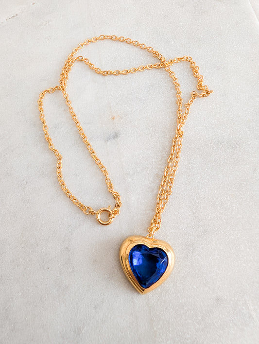 Collier coeur bleu Corocraft