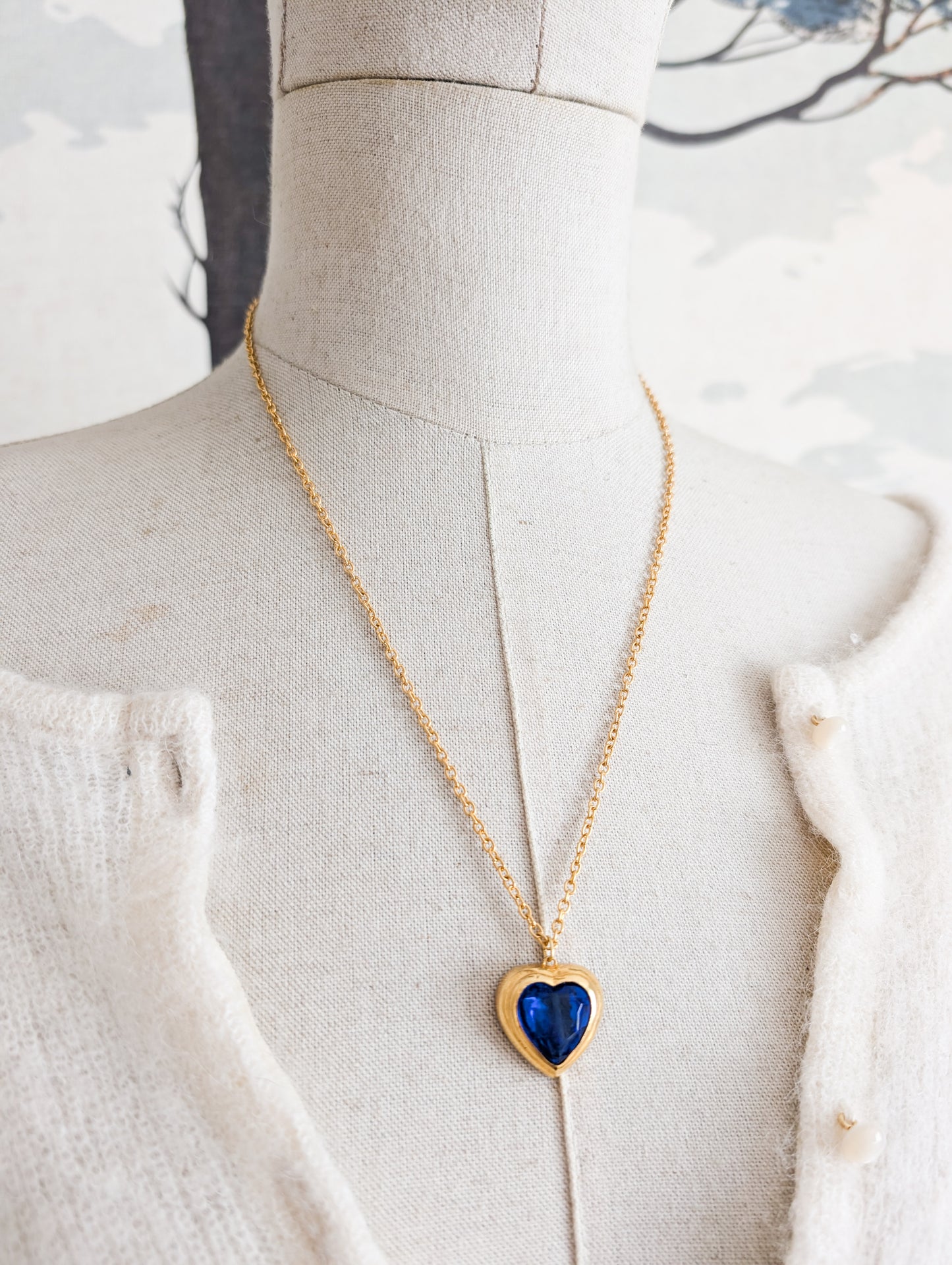 Collier coeur bleu Corocraft