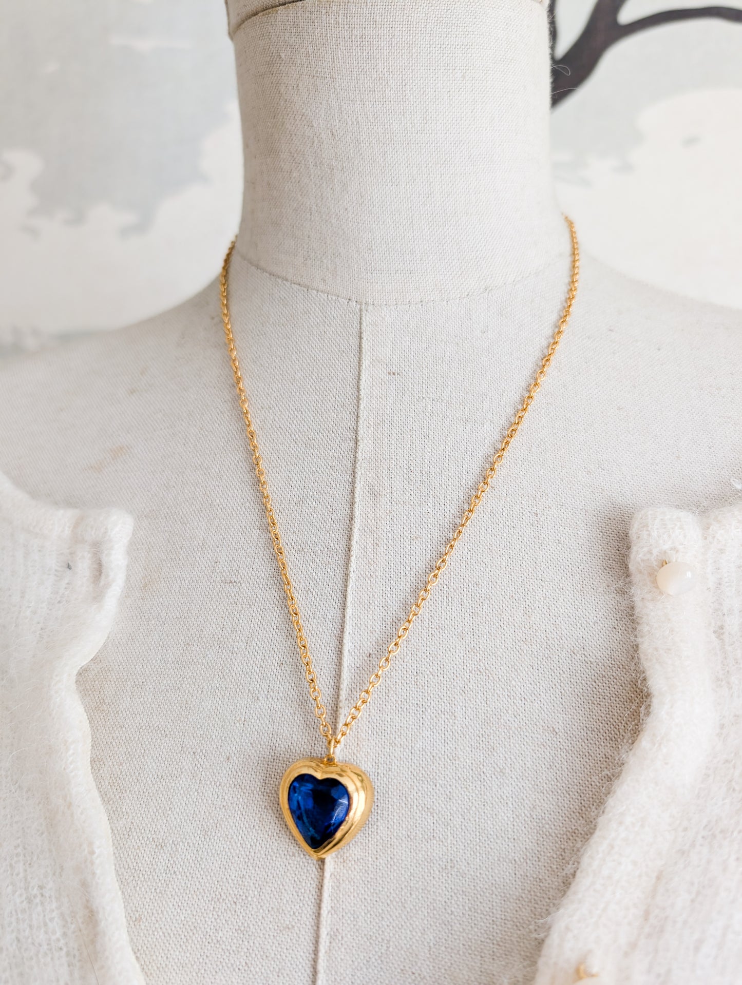 Collier coeur bleu Corocraft