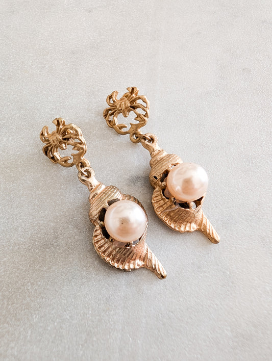 Boucles coquillages oreilles percées