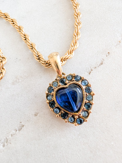 Collier coeur bleu
