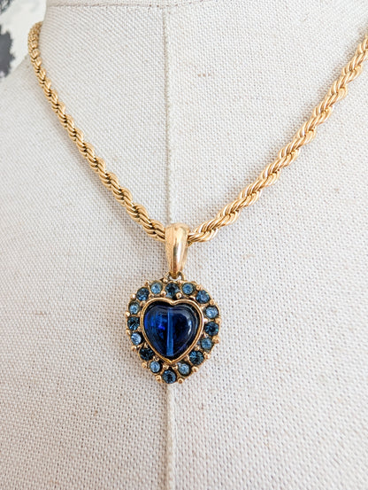 Collier coeur bleu