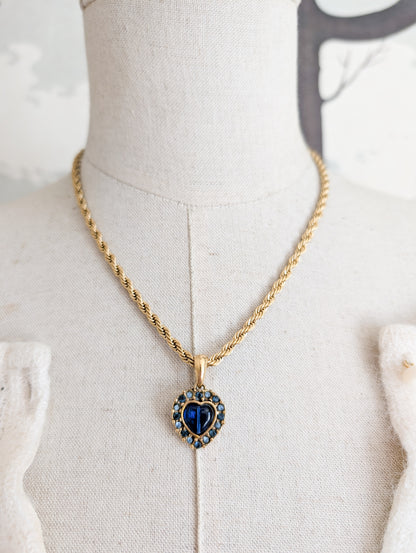 Collier coeur bleu