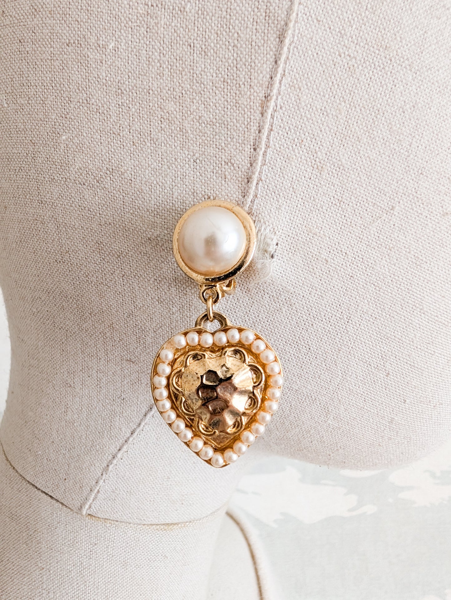 Boucles perles coeurs