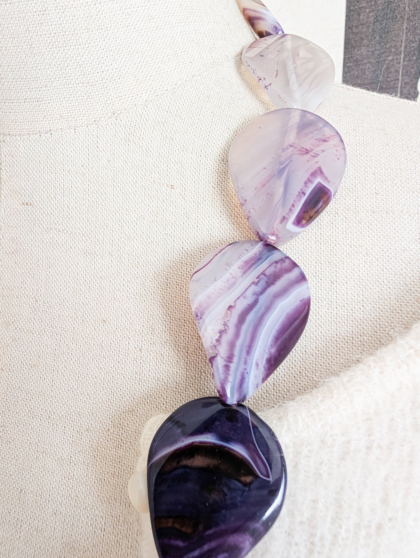 Sautoir agates violettes