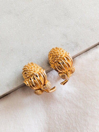 Rares boucles fleurs 60's style Trifari